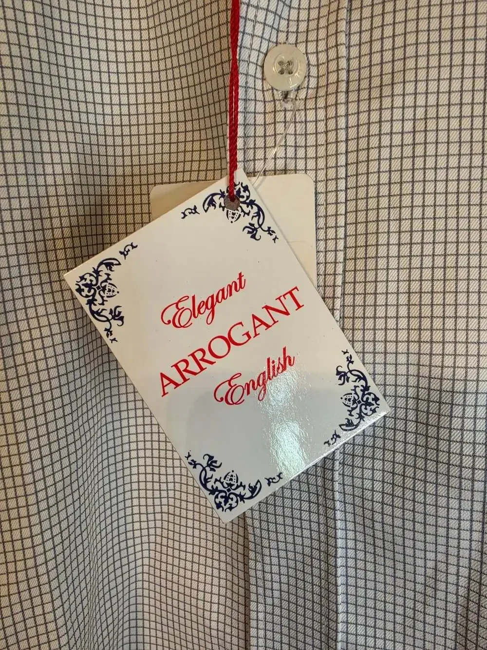 English Laundry Long Sleeve Dress Shirt Grid Print Sz Large